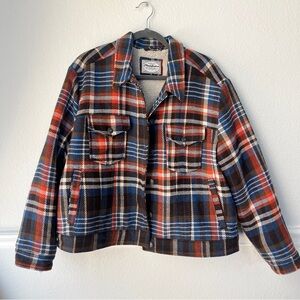 Flag & Anthem Sherpa Lined Plaid Shacket XL Wool Blend Jacket